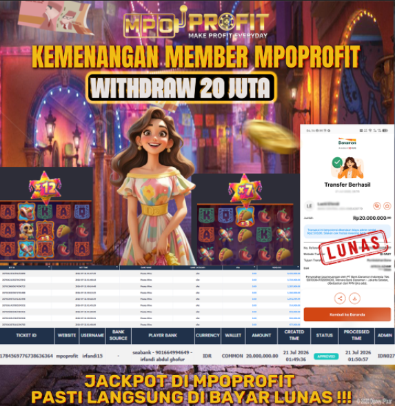 MPOPROFIT JACKPOT PGSOFT! KEMENANGAN MURNI DI (PINTA WINS TOTAL 20.000.000,- LUNAS)